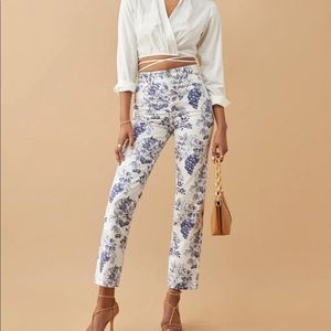 Reformation straight Jeans in Monaco pattern NWT